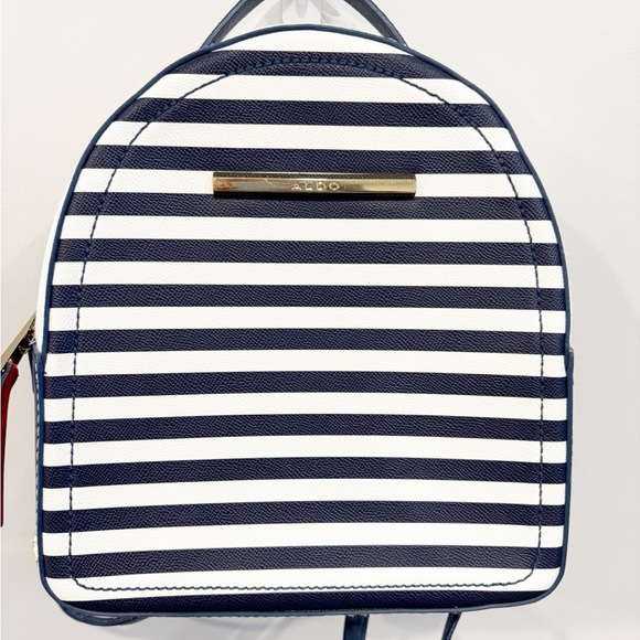 Aldo Navy and White Striped Backpack - Picture 2 of 4